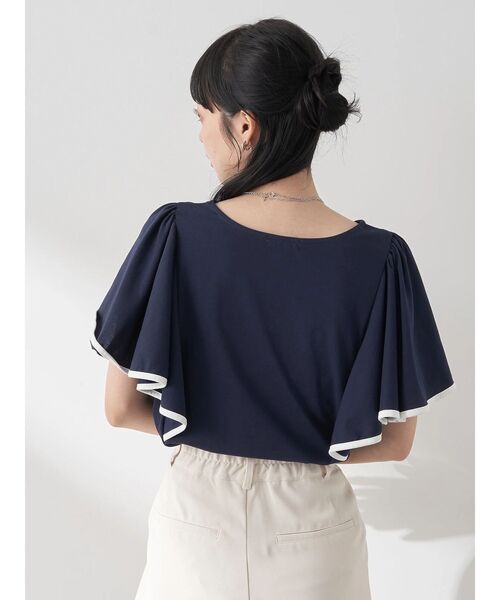 パイピングフレアスリーブカットソー（Tシャツ/カットソー