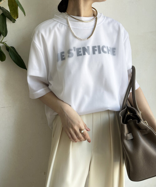 DouDou(ドゥドゥ)の「トリコットオーガンジーTEE(Tシャツ/カットソー・レディース・ライム/ホワイト/ブラック・FREE)」の20枚目の写真