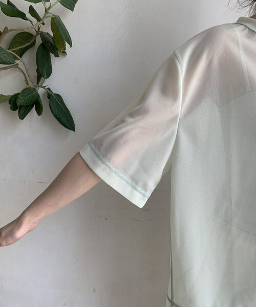 DouDou(ドゥドゥ)の「トリコットオーガンジーTEE(Tシャツ/カットソー・レディース・ライム/ホワイト/ブラック・FREE)」の10枚目の写真