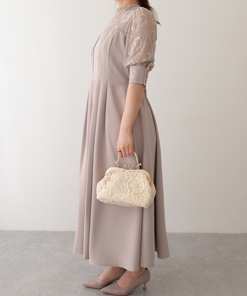 Lace Ladies(レースレディース)の「2WAY フラワー レース がま口 ハンドバッグ(クラッチバッグ・レディース・ベージュ/ブラック・FREE)」の11枚目の写真