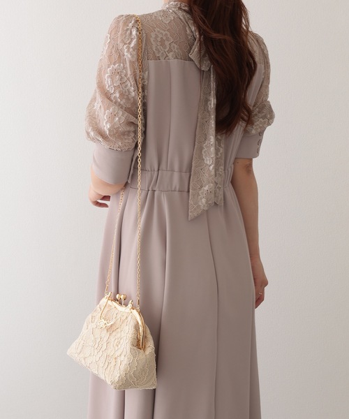 Lace Ladies(レースレディース)の「2WAY フラワー レース がま口 ハンドバッグ(クラッチバッグ・レディース・ベージュ/ブラック・FREE)」の16枚目の写真