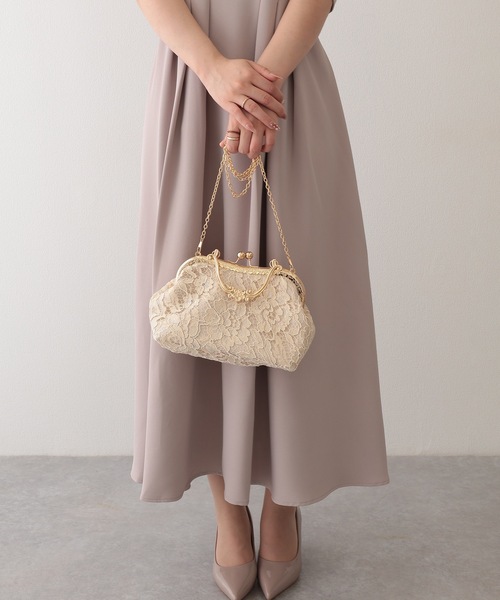 Lace Ladies(レースレディース)の「2WAY フラワー レース がま口 ハンドバッグ(クラッチバッグ・レディース・ベージュ/ブラック・FREE)」の17枚目の写真
