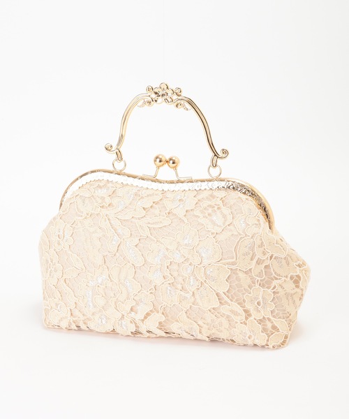 Lace Ladies(レースレディース)の「2WAY フラワー レース がま口 ハンドバッグ(クラッチバッグ・レディース・ベージュ/ブラック・FREE)」の20枚目の写真