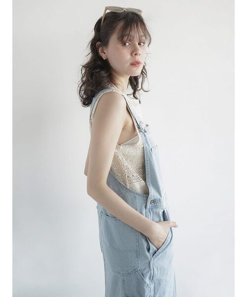 epa ジャンパースカート　jumper skirt u neck tuck denim jumper skirt /Uネック タック デニム ロング