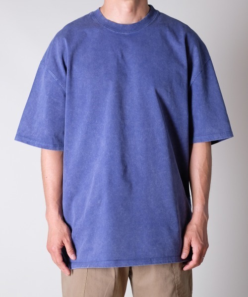 ebure 青 リブ編み 半袖Tシャツ R. : Retro Loose Washed S/S T / レトロ ルーズ ウォッシュド