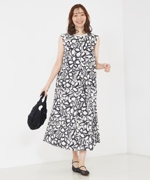 qualite | リネンライクペインティングプリントワンピース(ワンピース)