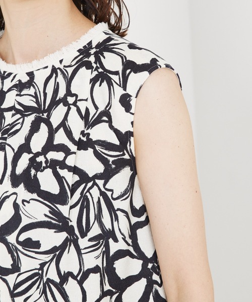 qualite（カリテ）の「リネンライクペインティングプリントワンピース（ワンピース・レディース・その他・36/38）」の4枚目の写真