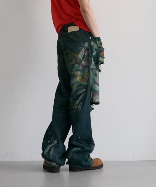 basketcase gallery ペイントデニム　サイズ28 Basketcase Lax baggy denim paint splatters（デニムパンツ