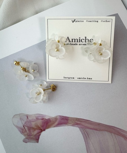 【新品　未使用】Bijou me M お花ピアス(片耳) Bijou de M】プチフラワーピアス（片耳用） - メルカリ