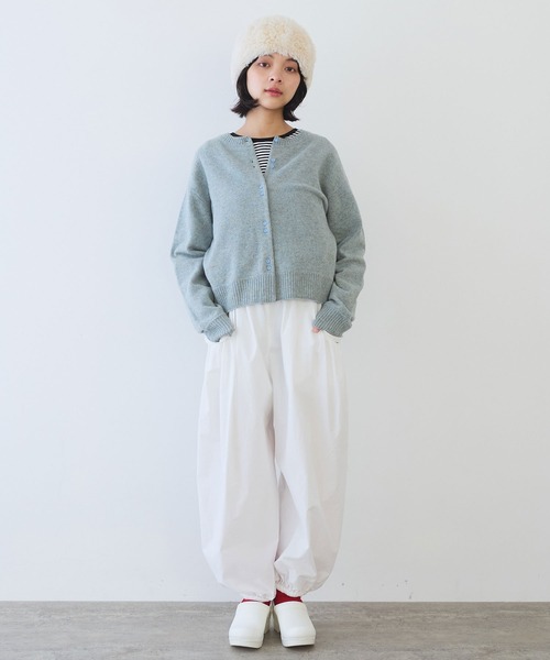 bulle de savon（ビュルデサボン）の「△ジーロンラム　ダブル釦カーディガン（カーディガン/ボレロ・レディース・ライトブルー/ブルー/マスタード/ミント/レッド/ピンク/ダークブラウン・FREE）」の15枚目の写真