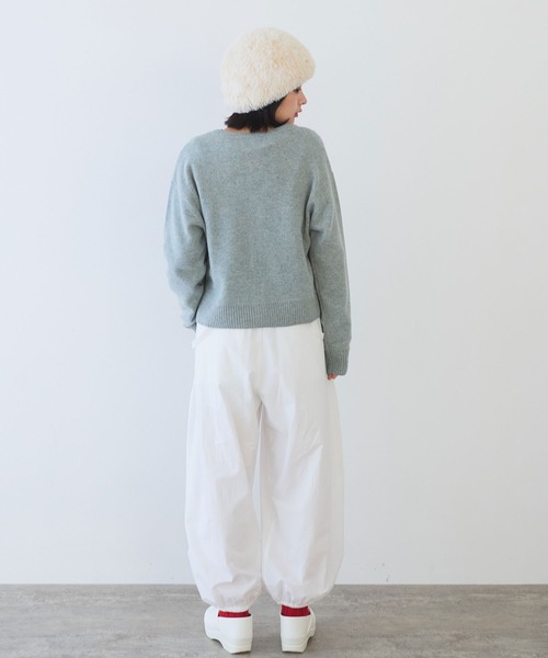 bulle de savon（ビュルデサボン）の「△ジーロンラム　ダブル釦カーディガン（カーディガン/ボレロ・レディース・ライトブルー/ブルー/マスタード/ミント/レッド/ピンク/ダークブラウン・FREE）」の17枚目の写真