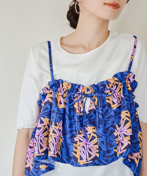 coen（コーエン）の「【スザンヌさんコラボ】Suuバティック柄マルチビスチェ（キャミソール・レディース・コバルトブルー/オレンジ・FREE）」の11枚目の写真