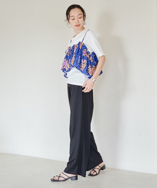 coen（コーエン）の「【スザンヌさんコラボ】Suuバティック柄マルチビスチェ（キャミソール・レディース・コバルトブルー/オレンジ・FREE）」の13枚目の写真