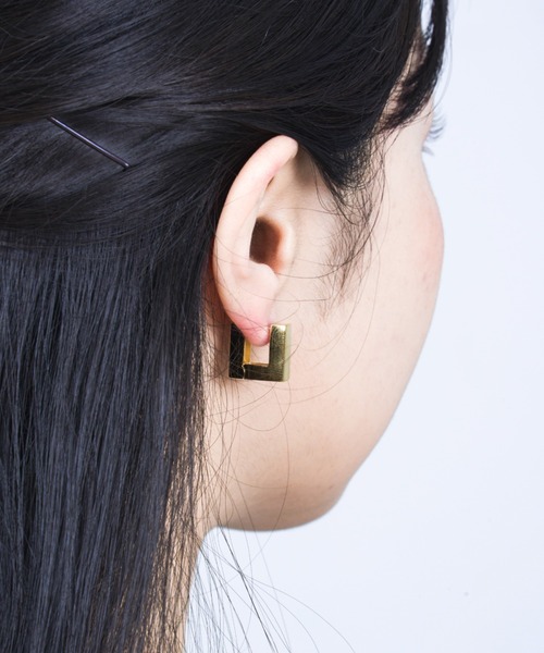 TOMWOOD ピアス 2種類セット セール】【TOMWOOD】Square Hoops Small ゴールド ピアス