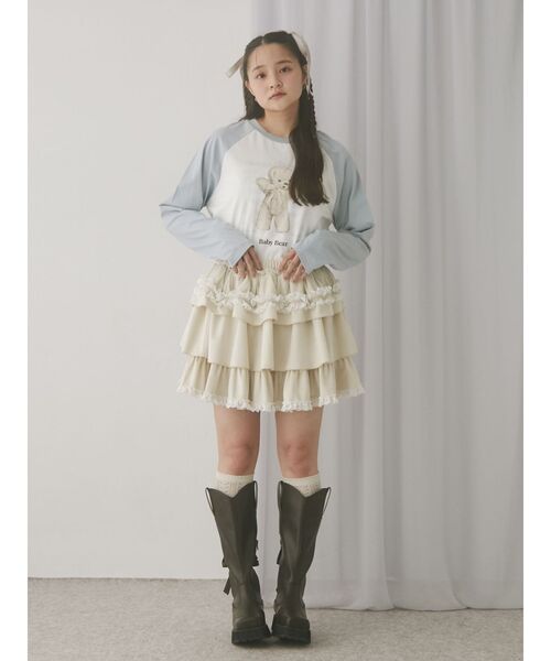 merry jenny（メリージェニー）の「baby bearラグランTee（Tシャツ/カットソー・レディース・ベージュ/イエロー/ブルー・FREE）」の4枚目の写真