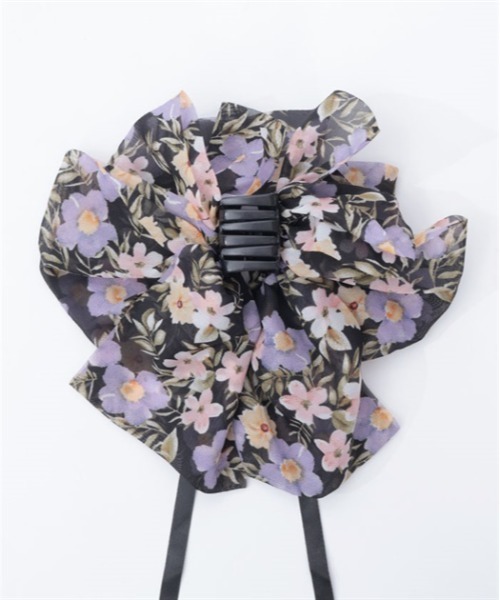 axes femme（アクシーズファム）の「シフォンリボンクリップ（バレッタ/ヘアクリップ・レディース・キナリ/パープル/ブラック・FREE）」の14枚目の写真