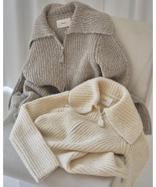 TODAYFUL（トゥデイフル）の「Square Collar Cardigan（カーディガン/ボレロ・レディース・キナリ/オートミール・36inch/38inch）」の10枚目の写真