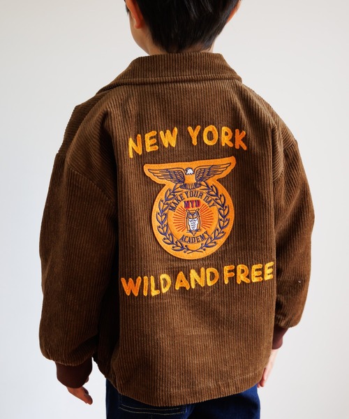 MAKE YOUR DAY（メイクユアデイ）の「コールテンワッペンブルゾン■80～140cm（ブルゾン・キッズ・ネイビー/ブラウン・120/110/100/140/130/90/80）」の8枚目の写真