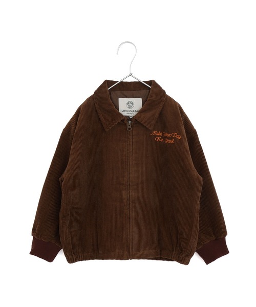 MAKE YOUR DAY（メイクユアデイ）の「コールテンワッペンブルゾン■80～140cm（ブルゾン・キッズ・ネイビー/ブラウン・120/110/100/140/130/90/80）」の3枚目の写真