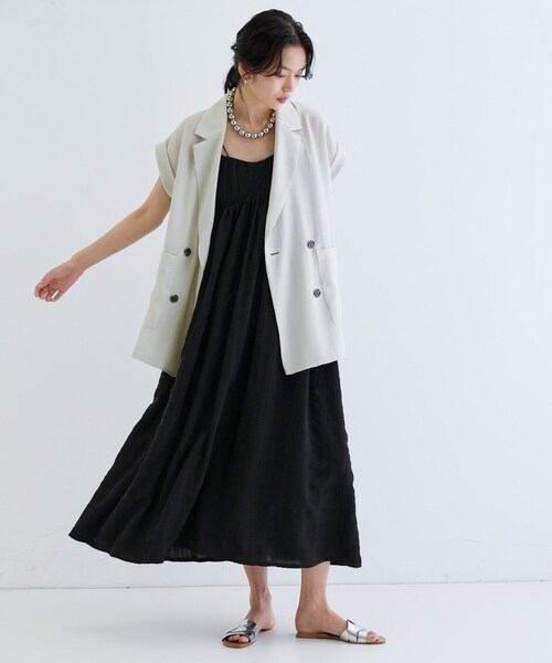 GALLEST(ギャレスト)の「ワッシャー半袖シャツジャケット(テーラードジャケット・レディース・ブラック/ライトグレー・34/38)」の14枚目の写真