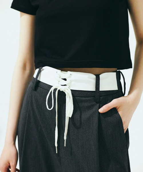 Nora Lily(ノラリリー)の「【Nora Lily】「elle」Seabreeze Stripe Cargo Pants(カーゴパンツ・レディース・ブラック系/グレー系・FREE)」の7枚目の写真