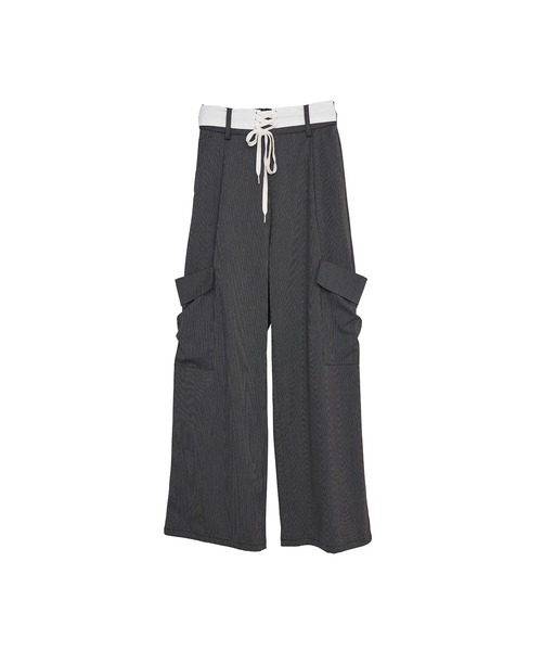Nora Lily(ノラリリー)の「【Nora Lily】「elle」Seabreeze Stripe Cargo Pants(カーゴパンツ・レディース・ブラック系/グレー系・FREE)」の9枚目の写真
