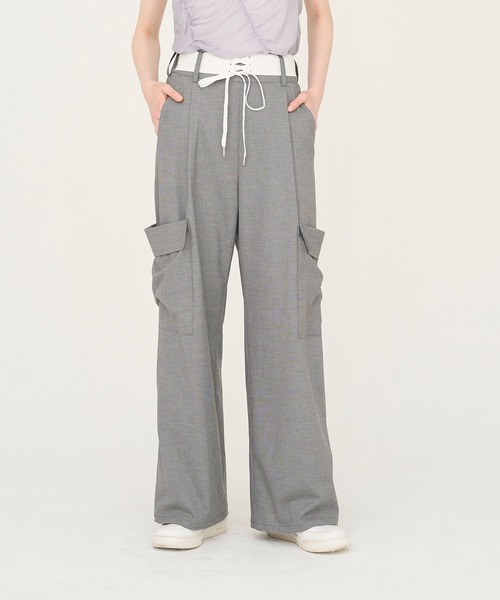 Nora Lily(ノラリリー)の「【Nora Lily】「elle」Seabreeze Stripe Cargo Pants(カーゴパンツ・レディース・ブラック系/グレー系・FREE)」の11枚目の写真