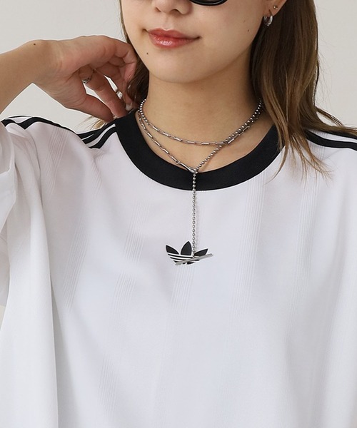 Tシャツ・カットソー ADIDAS JCQUARD JERSEY 5FT1862 adidas tシャツ ジャカード・ストライプ・ジャージー JCQUARD