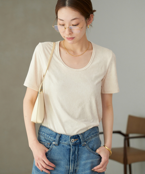 plage(プラージュ)の「velour Tシャツ(Tシャツ/カットソー・レディース・アイボリー/ネイビー・FREE)」の19枚目の写真