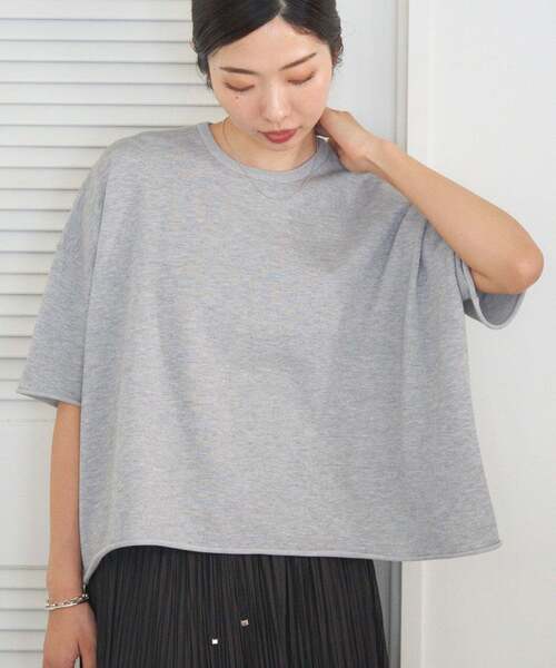 IENA（イエナ）の「《追加》LEVITA コットンハーフスリーブプルオーバー（ニット/セーター・レディース・ピンク系その他/ライトグレー/ホワイト・FREE）」の7枚目の写真