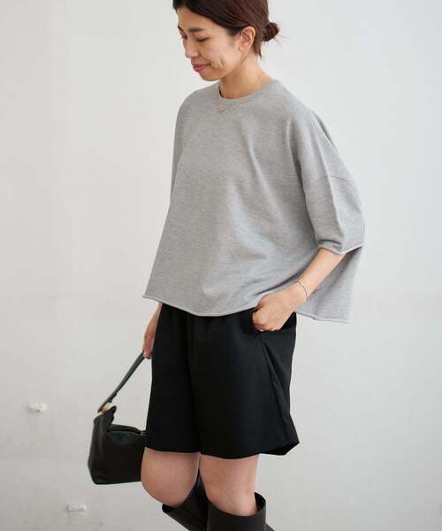 IENA（イエナ）の「《追加》LEVITA コットンハーフスリーブプルオーバー（ニット/セーター・レディース・ピンク系その他/ライトグレー/ホワイト・FREE）」の11枚目の写真