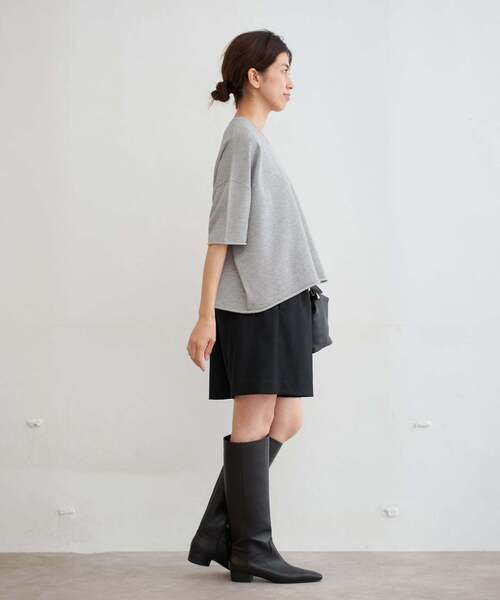 IENA（イエナ）の「《追加》LEVITA コットンハーフスリーブプルオーバー（ニット/セーター・レディース・ピンク系その他/ライトグレー/ホワイト・FREE）」の15枚目の写真