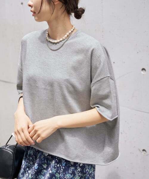 IENA（イエナ）の「《追加》LEVITA コットンハーフスリーブプルオーバー（ニット/セーター・レディース・ピンク系その他/ライトグレー/ホワイト・FREE）」の19枚目の写真