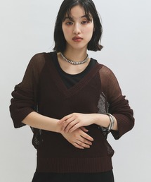 ADAM ET ROPE' | シアーVネックトップス(Tシャツ/カットソー)