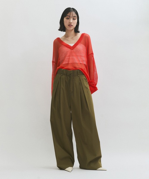シアーVネックトップス（Tシャツ/カットソー）｜ADAM ET ROPE