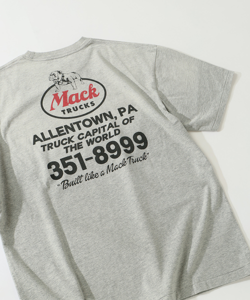 Macktrucks ロンT MACK TRUCKS / マック・トラックス 別注 フェード プリント Tシャツ（T