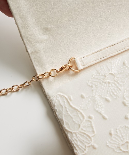 Callarus（カラルス）の「スパンコールレース刺繍 パーティーバッグ〔Callarus〕（クラッチバッグ・レディース・ブラック/ベージュ・FREE）」の6枚目の写真