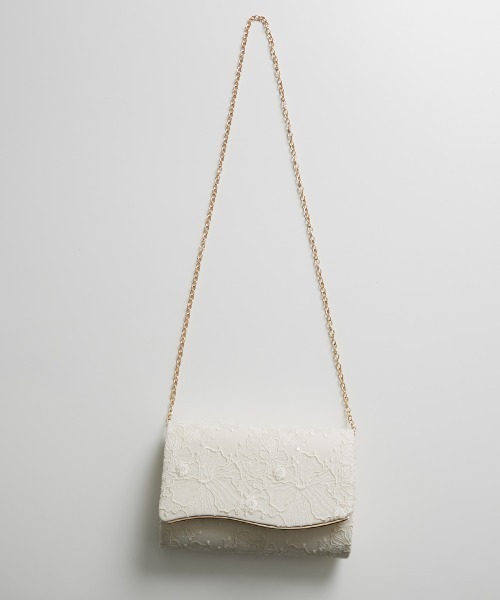 Callarus（カラルス）の「スパンコールレース刺繍 パーティーバッグ〔Callarus〕（クラッチバッグ・レディース・ブラック/ベージュ・FREE）」の7枚目の写真