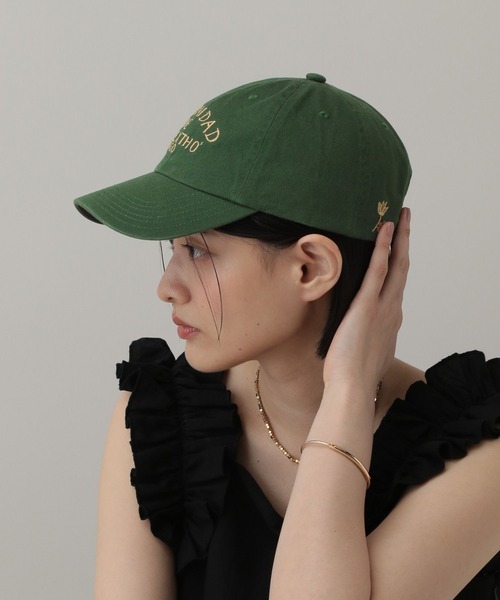 A part by（アパートバイ）の「【セレクト】LY_GarabatoCap（キャップ・レディース・ライトグレー/グリーン・FREE）」の2枚目の写真