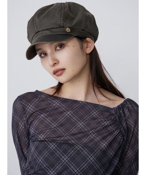 MURUA（ムルーア）の「ヴィンテージライクキャスケット（キャスケット・レディース・カーキ・FREE）」の4枚目の写真