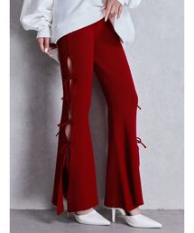 【美品】GUCCI　コーデュロイブーツカットパンツ　フレアパンツ　レッド系 美品】GUCCI コーデュロイブーツカットパンツ フレアパンツ