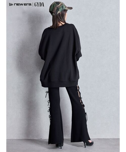 GYDA（ジェイダ）の「SIDE RIBBONスリットニットフレアパンツ（その他パンツ・レディース・レッド/ブラック・FREE）」の6枚目の写真