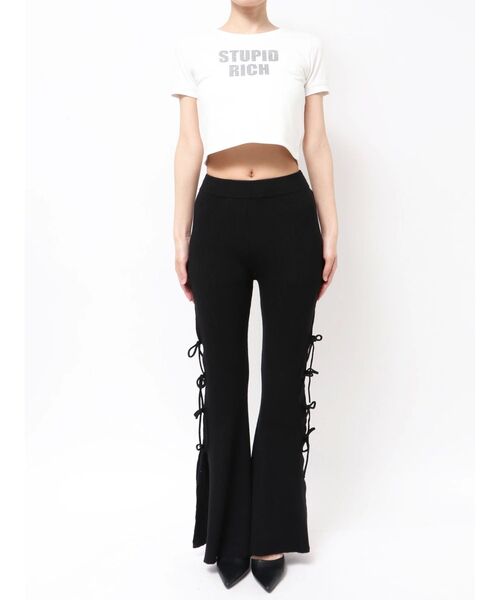 GYDA（ジェイダ）の「SIDE RIBBONスリットニットフレアパンツ（その他パンツ・レディース・レッド/ブラック・FREE）」の20枚目の写真