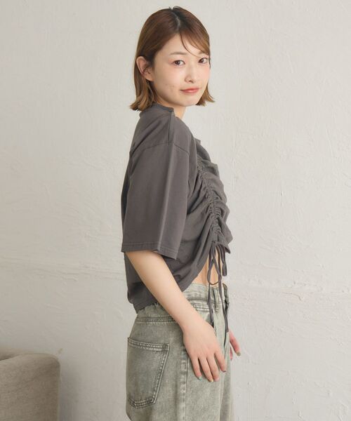 RETRO GIRL（レトロガール）の「ピグメントドロストTEE（Tシャツ/カットソー・レディース・ホワイト系その他/パープル/チャコールグレー・FREE）」の11枚目の写真