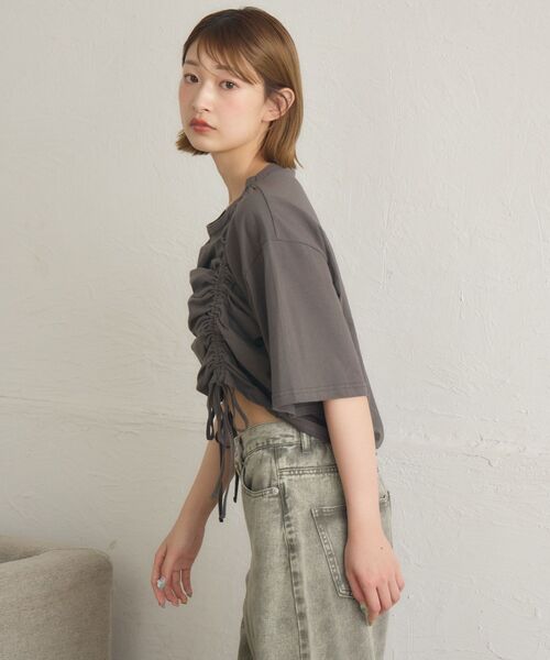 RETRO GIRL（レトロガール）の「ピグメントドロストTEE（Tシャツ/カットソー・レディース・ホワイト系その他/パープル/チャコールグレー・FREE）」の13枚目の写真