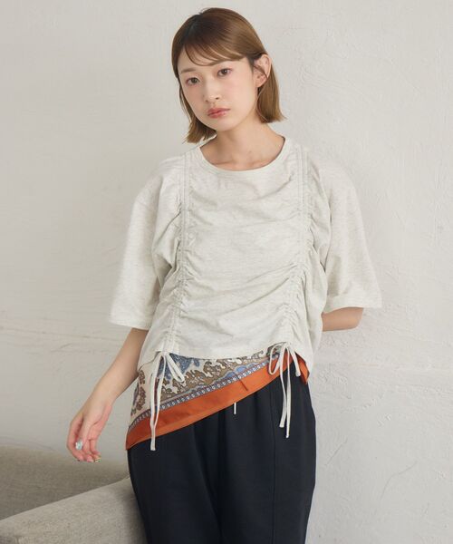 RETRO GIRL（レトロガール）の「ピグメントドロストTEE（Tシャツ/カットソー・レディース・ホワイト系その他/パープル/チャコールグレー・FREE）」の18枚目の写真
