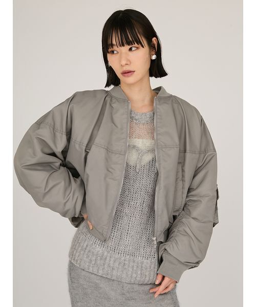emmi(エミ)の「フード付き2wayボンバーブルゾン(ブルゾン・レディース・ブラック/カーキ/ライトベージュ・0/1)」の5枚目の写真