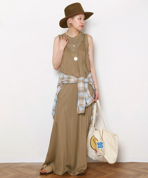 EVERYDAY I LIKE.（エヴリディアイライク）の「* Cu/R Camisole Dress（ワンピース・レディース・タン/ベージュ/ブラック・36/38）」の17枚目の写真