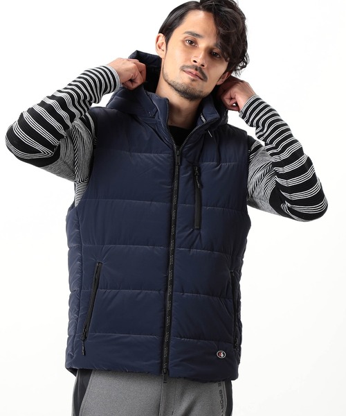 ニコルクラブフォーメン（NICOLE CLUB FOR MEN）/【NICOLE SPORTS】ロゴデザインパテッドベスト NICOLE SPORTS】ロゴデザインパテッドベスト（ダウンベスト）｜NICOLE