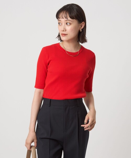 【Maui】RECTOレクト　赤ニット　トップス　半袖 Maui】RECTOレクト 赤ニット トップス 半袖 Maui】RECTOレクト 赤